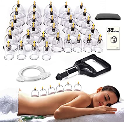 Photo 1 of 32 Therapy Cups Cupping Set with Pump, Professional Chinese Acupoint Cupping Therapy Sets Hijama for Cupping Massage, Muscle & Joints
