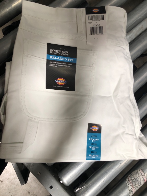 Photo 2 of 2053WH 42 32 Mens Double Knee Utility Painters White Pant, 42 - 32
