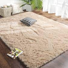 Photo 1 of Amangel Ultra Soft Rugs for Bedroom, Luxurious Fluffy Area Rug, 3' x 5', Plush Rugs for Living Room, Non-Slip Fuzzy Rug for Kids Room, Girls Room, Nursery Decor Rugs, Shaggy Bedside Rug, Beige
