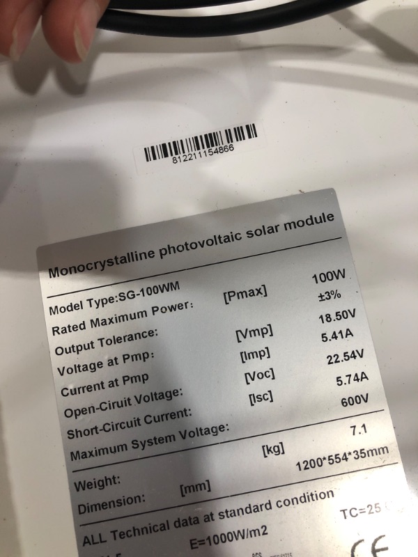 Photo 2 of 100 Watts 100W Solar Panel 12V - 18V Poly Off Grid Battery Charger for RV
