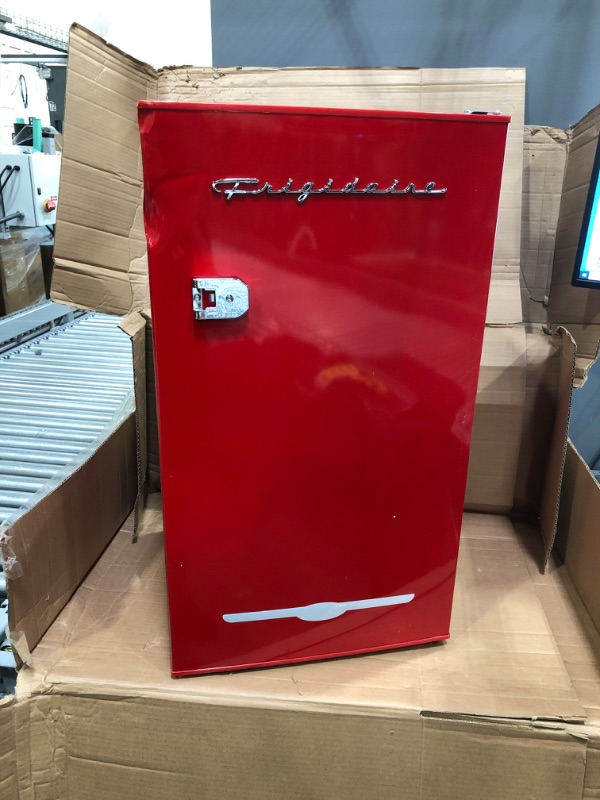 Photo 3 of Frigidaire Retro Bar Fridge Refrigerator with Side Bottle Opener, 3.2 cu. ft, Red
