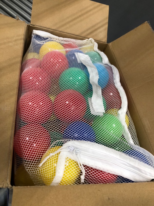 Photo 2 of Click N' Play Phthalate Free BPA Free Crush Proof Plastic Ball Pit Balls in Reusable and Durable Storage Mesh Bag with Zipper