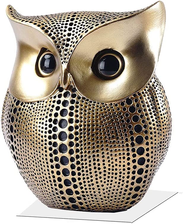 Photo 1 of Owl Decor Statue Sculpture for Home, Office, Bookshelf,TV Stand Decoration Resin Animal Sculpture Minimalist Style Crafts Gift for Friend or Family, Animal Lovers (Gold+Black)