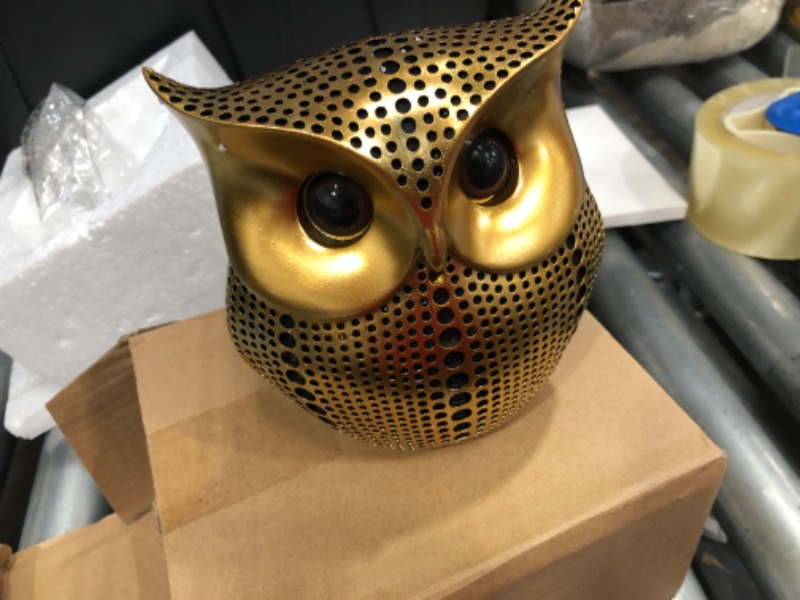 Photo 2 of Owl Decor Statue Sculpture for Home, Office, Bookshelf,TV Stand Decoration Resin Animal Sculpture Minimalist Style Crafts Gift for Friend or Family, Animal Lovers (Gold+Black)