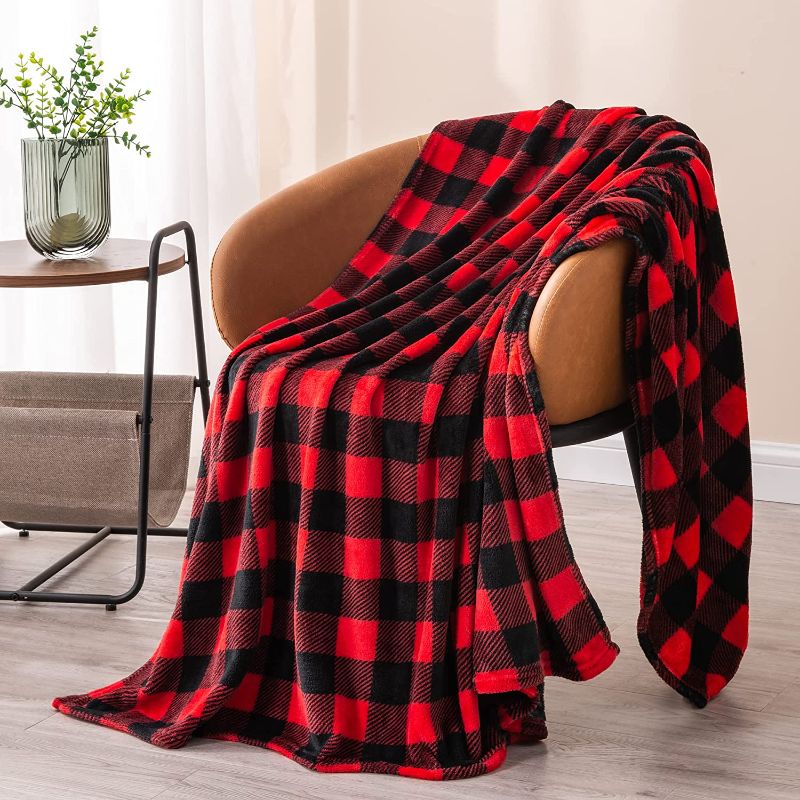 Photo 1 of BEDELITE Fleece Throw Blanket for Couch Sofa Bed, Buffalo Plaid Decor Red and Black Checkered Blanket, Cozy Fuzzy Soft Lightweight Throw Blanket for Spring and Summer, 4 ft, 3 ft 3 inch
**Stock Photo Is Only For the Reference 
