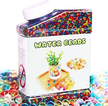 Photo 1 of ELONGDI Water Beads Pack Rainbow Mix 50,000 Beads Growing Balls, Jelly Water Gel Beads for Spa Refill, Kids Sensory Toys , Vases, Plant, Wedding and Home Decor
