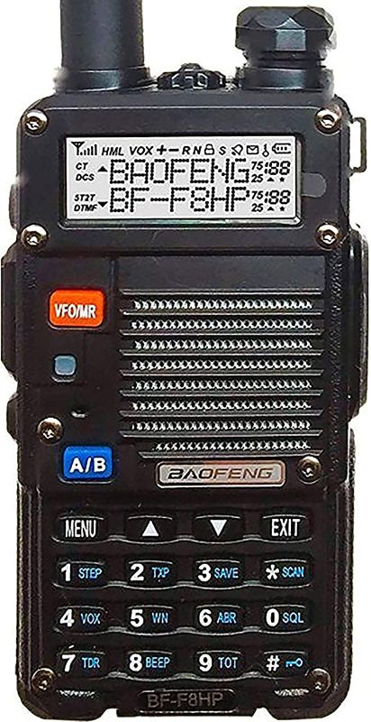 Photo 1 of BAOFENG BF-F8HP (UV-5R 3rd Gen) 8-Watt Dual Band Two-Way Radio (136-174MHz VHF & 400-520MHz UHF) Includes Full Kit with Large Battery
