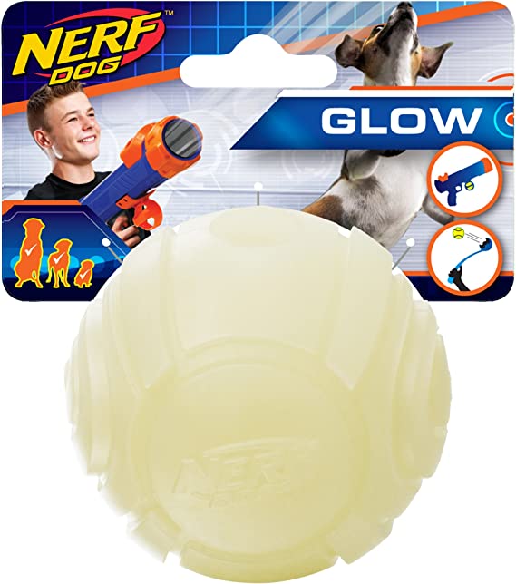 Photo 1 of Nerf Dog Tennis Ball Blaster Dog Toy white, 2.5 Inch Glow Reload Ball
