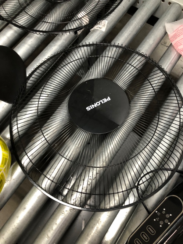 Photo 2 of PELONIS 16'' Pedestal Remote Control, Oscillating Stand Up Fan 7-Hour Timer, Supreme 16"-Black & PFB50A2ABB-V 3-Speed Box Fan for Full-Force Circulation with Air Conditioner, Black, 2020 New Model
