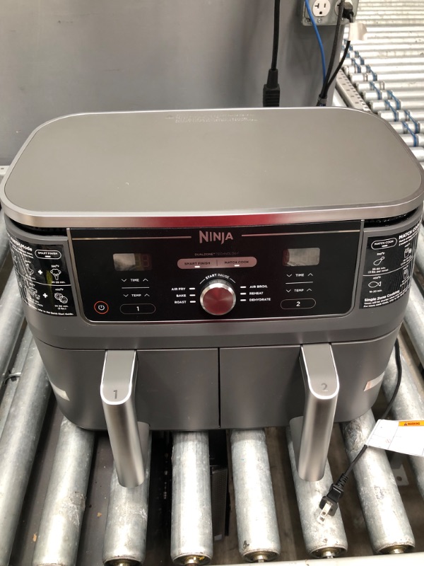 Photo 6 of Ninja DZ401 Foodi 10 Quart 6-in-1 DualZone XL 2-Basket Air Fryer with 2 Independent Frying Baskets, Match Cook & Smart Finish to Roast, Broil, Dehydrate & More for Quick, Easy Family-Sized Meals, Grey
