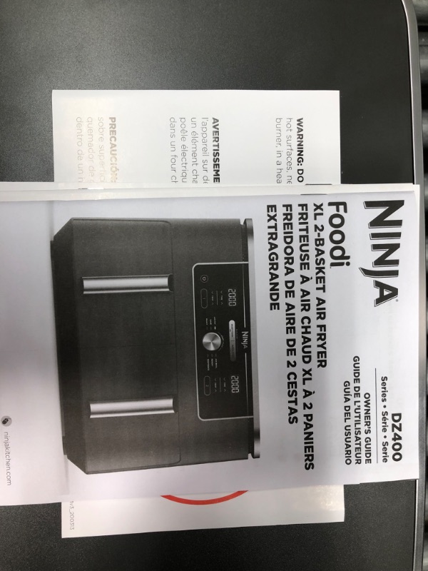 Photo 3 of Ninja DZ401 Foodi 10 Quart 6-in-1 DualZone XL 2-Basket Air Fryer with 2 Independent Frying Baskets, Match Cook & Smart Finish to Roast, Broil, Dehydrate & More for Quick, Easy Family-Sized Meals, Grey
