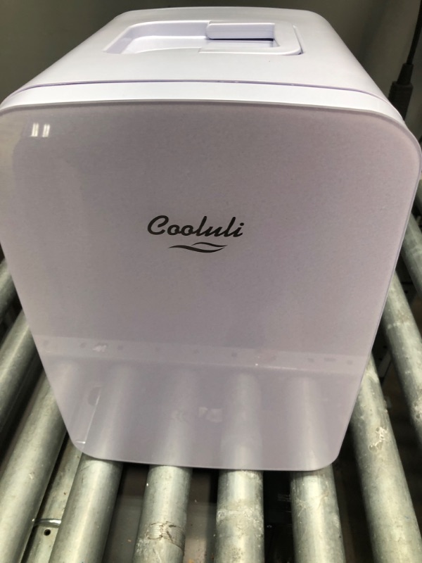 Photo 2 of Cooluli 15L Mini Fridge for Bedroom - Car, Office Desk & College Dorm Room - 12v Portable Cooler & Warmer for Food, Drinks, Skincare, Beauty & Makeup - AC/DC Small Refrigerator with Glass Front, White
