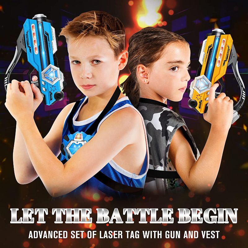 Photo 1 of IJO Laser Tag Set of 2-Infrared Multi Function Laser Gun-2 Guns and 2 Vests-