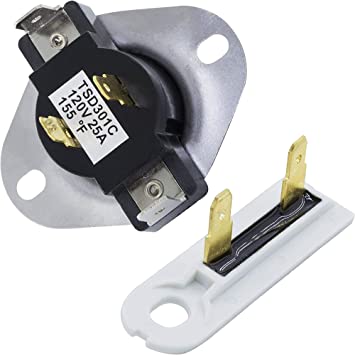 Photo 1 of 3387134 & 3392519 Dryer Cycling Thermostat & Thermal Fuse Replacement Part by BlueStars - Easy to Install - Exact fit for Whirlpool & Kenmore - Replaces PS11741405 3387139 80005 PS11741460 3388651
