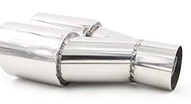 Photo 1 of (X2) RP Remarkable Power, Fit for 2.25 Inch Inlet 2x3" Outlet 9.5" Overall Length Stainless Steel Weld-On Dual Round Angle Exhaust Tip Tailpipe Duo Layer