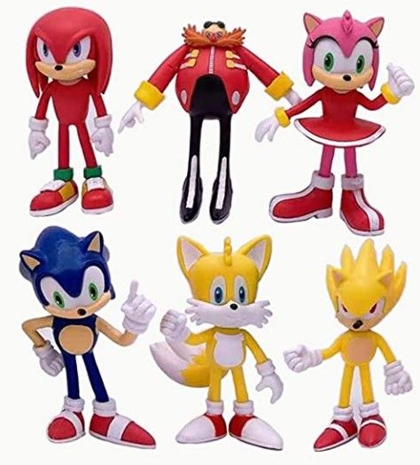 Photo 1 of CWS-boco Super Sonic Action Figures Toys 6pcs/Set 4 inch Super Sonic ?Tails? Amy? Rose?
