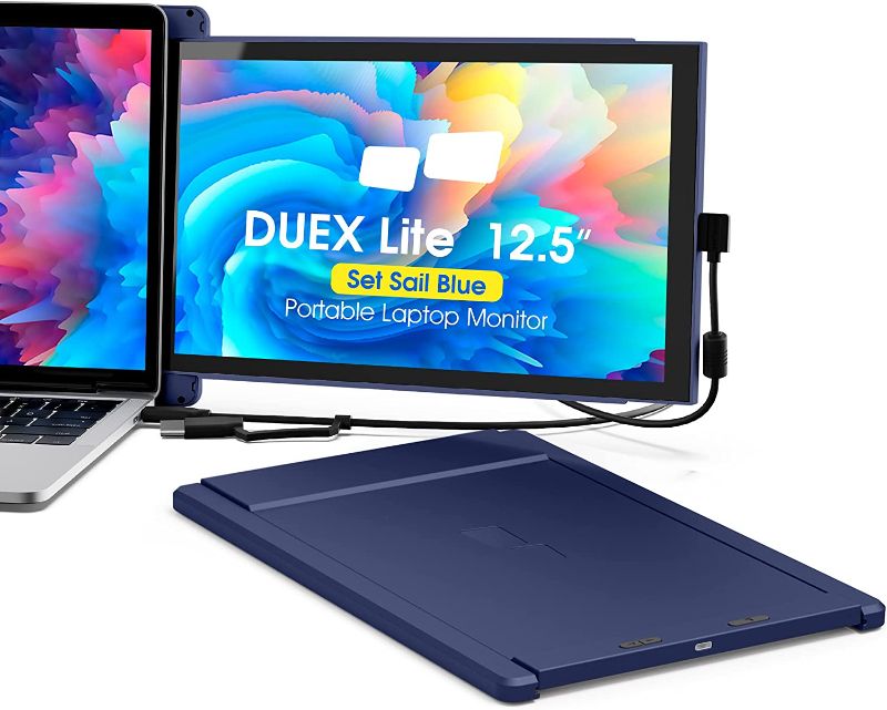 Photo 1 of Mobile Pixels Duex Lite(2022 Version) 12.5" Portable Monitor, FHD 1080p Laptop Screen Extender HDMI Laptop Monitor USB C Plug and Play,Windows/Mac/Linux/Switch/Android Compatible (Set Sail Blue)
