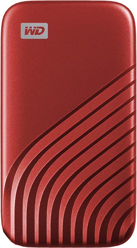 Photo 1 of WD 1TB My Passport SSD Portable External Solid State Drive, Red, Sturdy and Blazing Fast, Password Protection with Hardware Encryption - WDBAGF0010BRD-WESN
