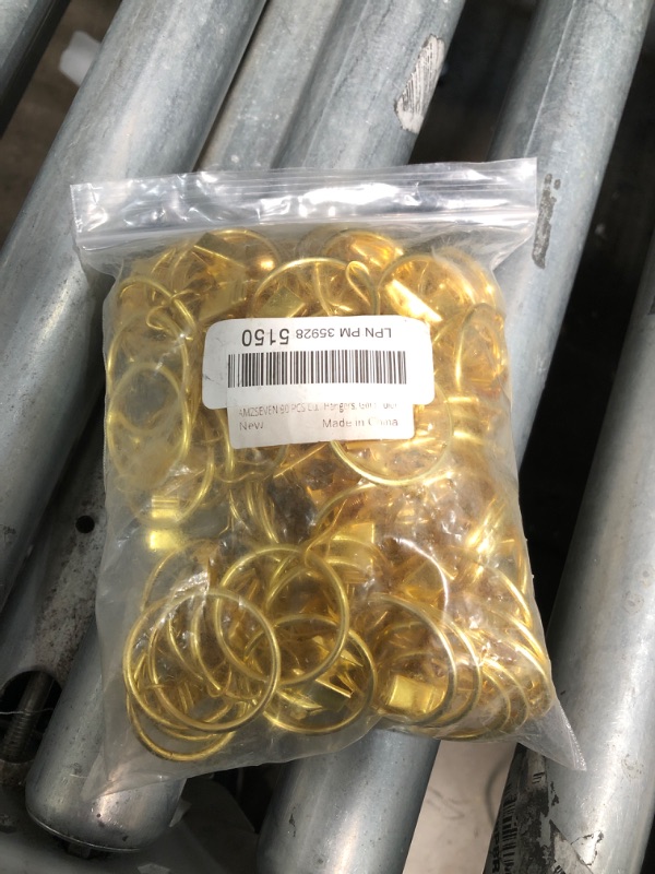 Photo 2 of AMZSEVEN 90 PCS Curtain Rings with Clips 1.26 Inch Interior Diameter, Fits up to 1 Inch Curtain Rod, Gold Color