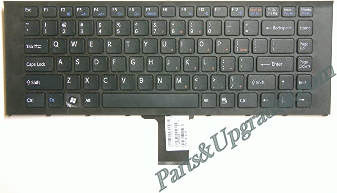 Photo 1 of Replacement for Sony Vaio VPC-EA Laptop Keyboard Black Keys Black Frame
