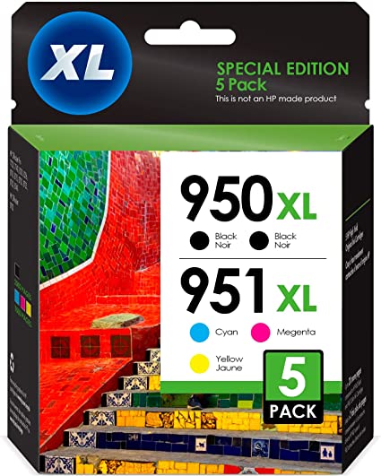 Photo 1 of HP 950 XL 951 XL Inkjetsclub Compatible Ink Cartridge Replacement for OfficeJet Pro 8610 8600 8615 8620 8625 8100 276dw 251dw (2 Black, 1 Cyan, 1 Magenta, 1 Yellow, 5 Pack)
