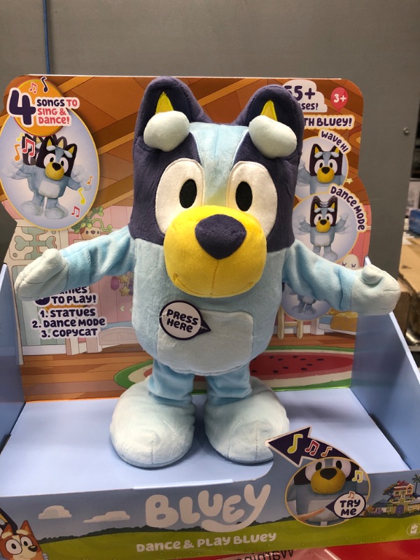 Photo 2 of Bluey Dance and Play 14" Animated Plush | Over 55 Phrases and Songs, Multicolor