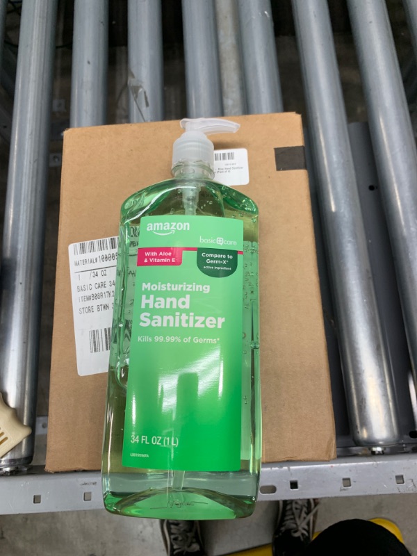 Photo 1 of amazon basics care aloe hand sanitizer 62% 34 fluid ounce pack of 4