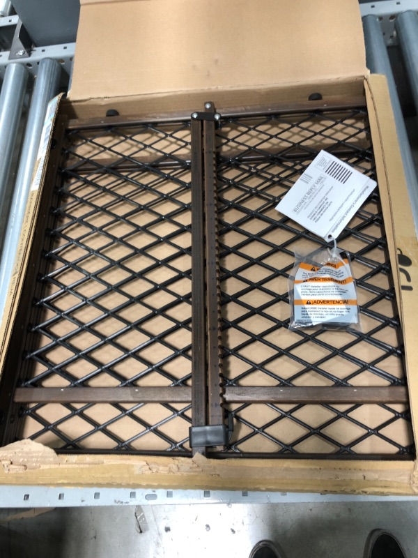 Photo 1 of Evenflo Position and Lock Farmhouse Pressure Mount Gate, Dark Wood