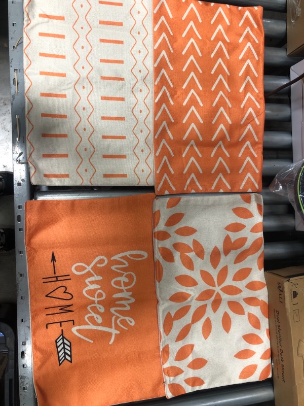 Photo 2 of **NO STOCK PHOTO**
4 ORANGE OUTDOOR PILLOW COVERS