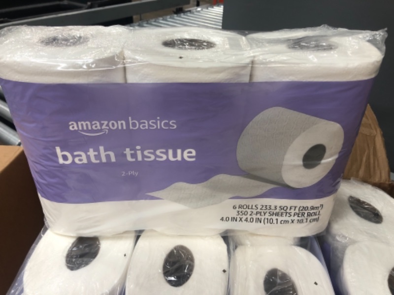 Photo 1 of Amazon Basics 2-Ply Toilet Paper 5 Packs, 6 Rolls per pack (30 Rolls total) 

