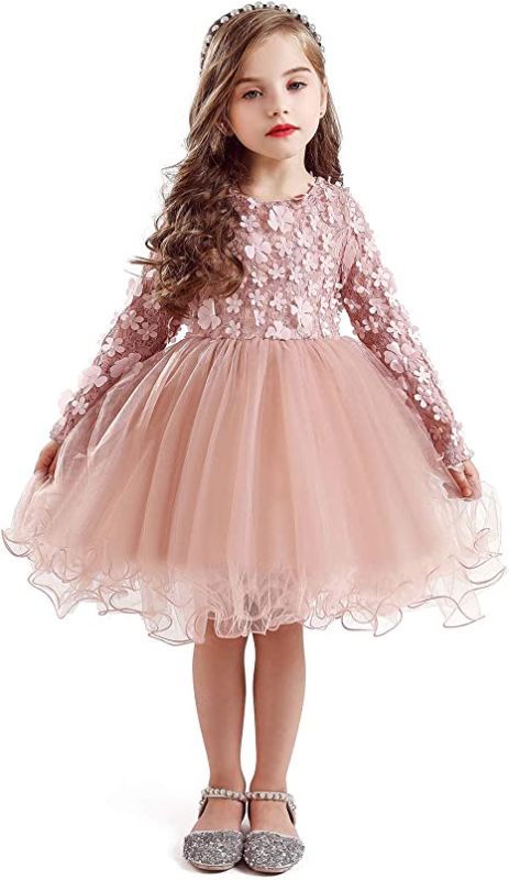 Photo 1 of 2t/3t
TTYAOVO Little Girls Long Sleeves Casual Birthday Dress with Tutu Skirt
