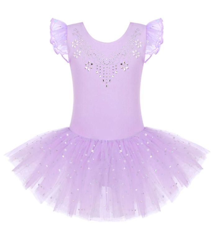 Photo 1 of **SIMILAR TO STOCK PHOTO**
LITTLE GIRL 4/5 T
Zaclotre Kid Girls Ruffle Sleeve Ballet Skirted Leotard Shiny Dance Tutu Dresses
