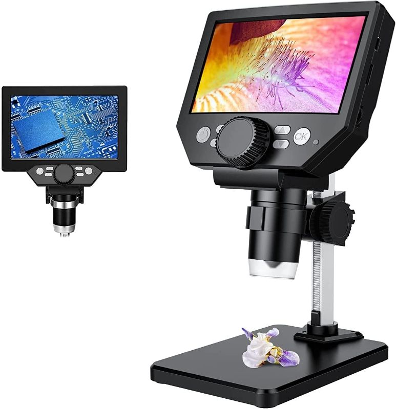 Photo 1 of LCD Digital Microscope,4.3 Inch 1080P 10 Megapixels,1-1000X Magnification Zoom Wireless USB Stereo Microscope Camera,10MP Camera Video Recorder with HD Screen
