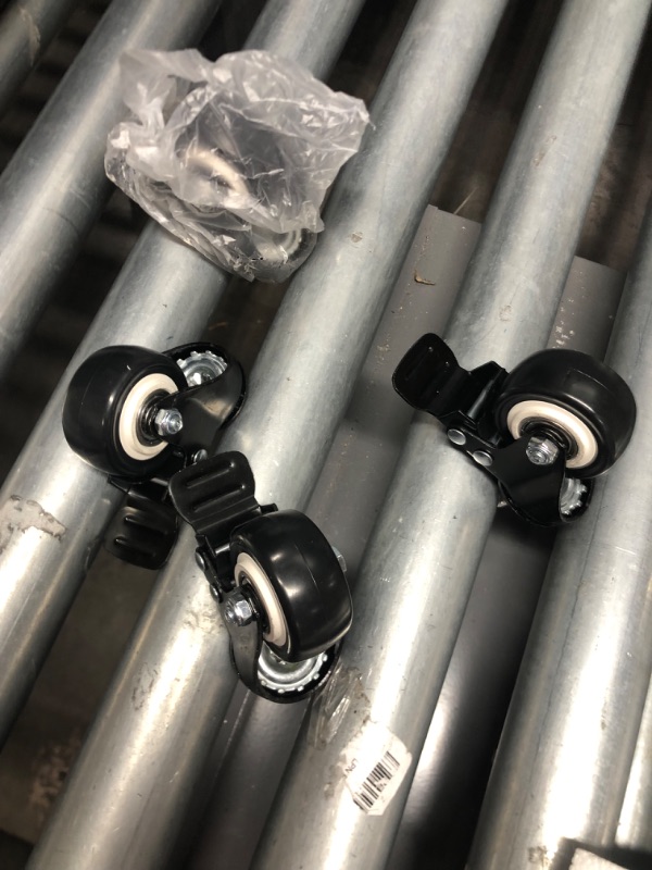 Photo 2 of 2" Stem Caster Wheels with Safety Dual Locking 600Lbs Heavy Duty Threaded Stem Casters No Noise Swivel Castors with Brakes 3/8"- 16 x 1" (Set of 4)