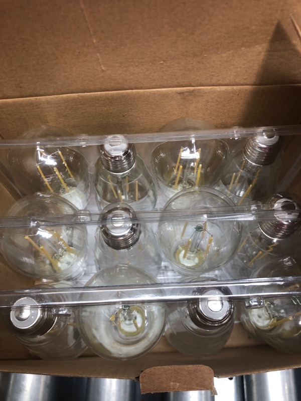 Photo 2 of 12-Pack Vintage 7W ST58 LED Edison Light Bulbs 60W Equivalent, 850Lumens, 3000K Soft Warm White, E26 Base LED Filament Bulbs, CRI90+, Antique Glass Style Great for Home, Bedroom, Office, Non-Dimmable
