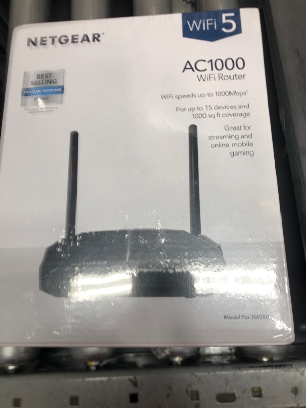 Photo 1 of NETGEAR WiFi Router (R6080) - AC1000 Dual Band Wireless Speed (up to 1000 Mbps) | Up to 1000 sq ft Coverage & 15 devices | 4 x 10/100 Fast Ethernet ports
