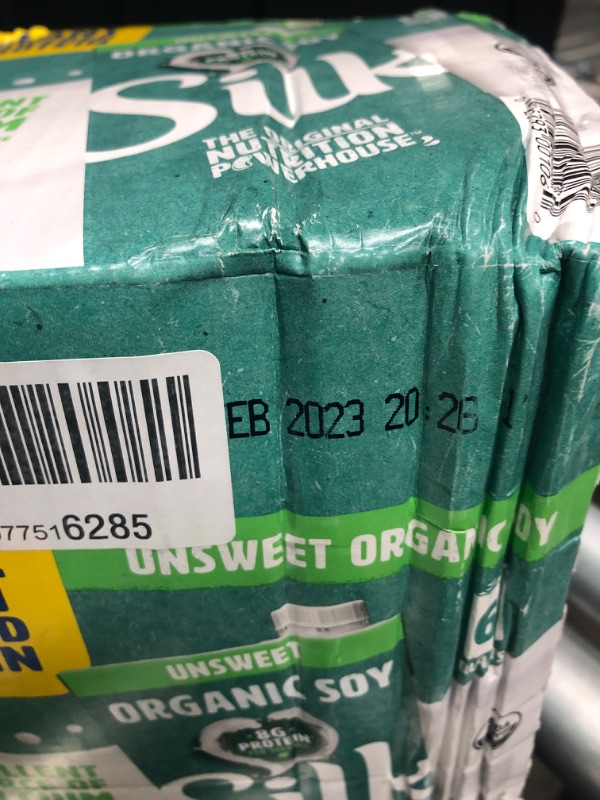 Photo 3 of **best by; feb 2023**
Silk Organic Soymilk, Unsweetened - 6 pack, 32 fl oz cartons