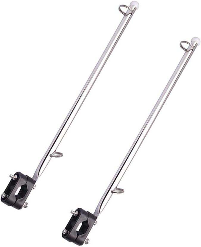 Photo 1 of 2 PCS Stainless Steel Rail Mount Boat Pulpit Staff (7/8" - 1 1/4") , boat yacht marine flag pole
