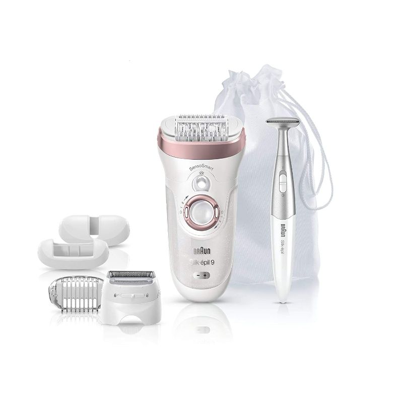 Photo 1 of Braun Silk-épil 9 9-890 Facial Hair Removal for Women, Bikini Trimmer, Womens Shaver Wet & Dry, Cordless and 7 extras