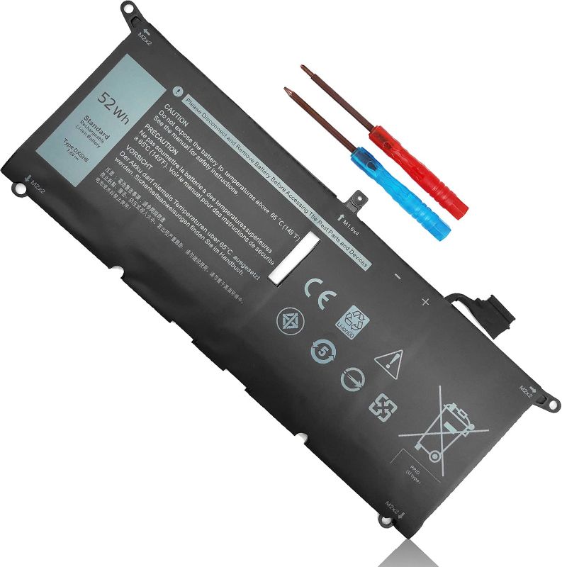 Photo 1 of 52Wh DXGH8 7.6V Battery for Dell XPS 13 9370 9380 Inspiron 13 7390 7391 2-in-1 5390 5391 14 7490 Latitude 3301 Vostro 13 5390 5391 G8VCF H754V 0H754V V48RM HK6N5 P82G P82G002 P113G P114G P115G 4 Cell