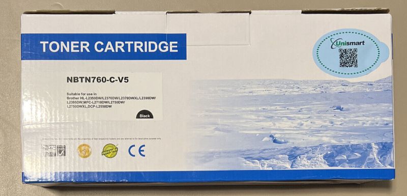 Photo 1 of NBTN760-C-V5 Black Toner Cartridge for Brother Printers
