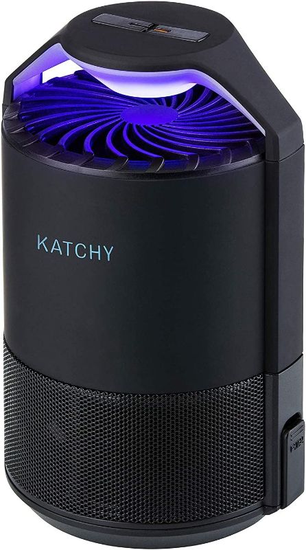 Photo 1 of Katchy Indoor Insect Trap - Catcher & Killer for Mosquito, Gnat, Moth, Fruit Flies - Non-Zapper Traps for Buzz-Free Home - Catch Flying Insect Indoors with Suction, Bug Light & Sticky Glue (Black)
