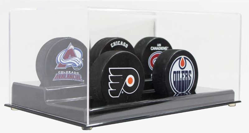 Photo 1 of 1 to 5 Hockey Puck Display Case Stand and Stick Wall Mount Holder
