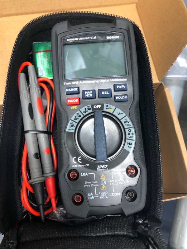 Photo 2 of AmazonCommercial 6000 Count Digital Multimeter, IP67, True RMS, CATIV 600V
