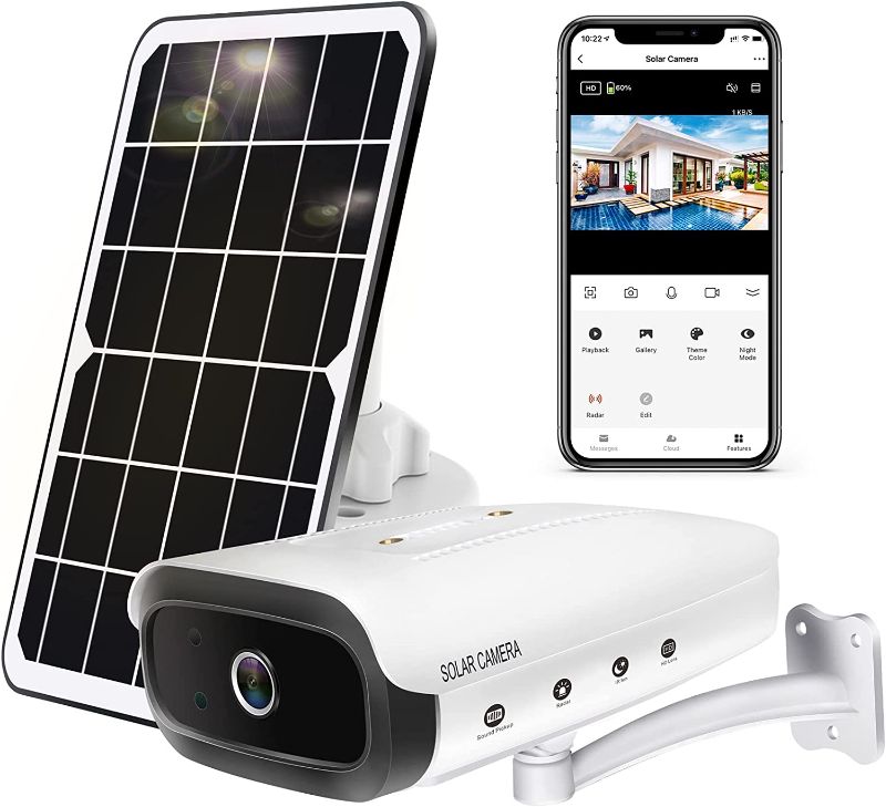 Photo 1 of Security Cameras Wireless Outdoor Home Motion Detection Solar WiFi Surveillance Camera System Two Way Audio HD 1080P Video Cam Battery Night Vision AMTIFO W6
