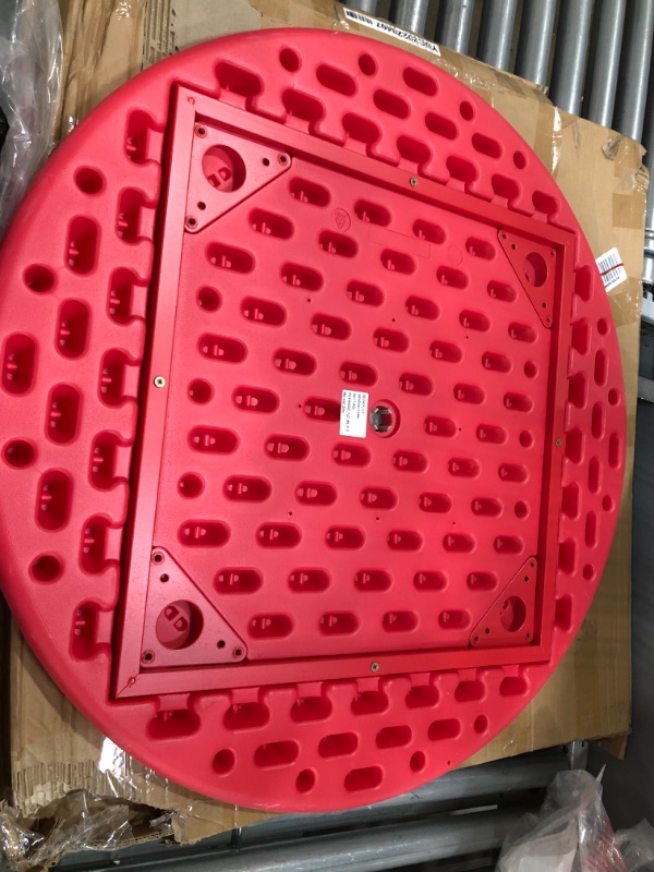 Photo 3 of Adjustable Height Round Plastic Activity Table 33, Red