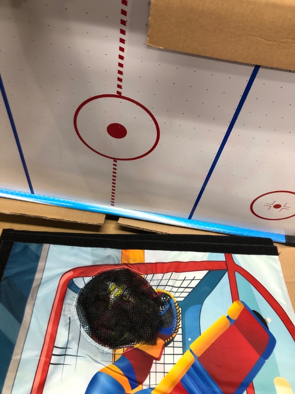 Photo 4 of ****USED*** Hathaway Rapid Fire 42-in 3-in-1 Air Hockey Multi-Game Table with Soccer and Hockey Target Nets for Kids