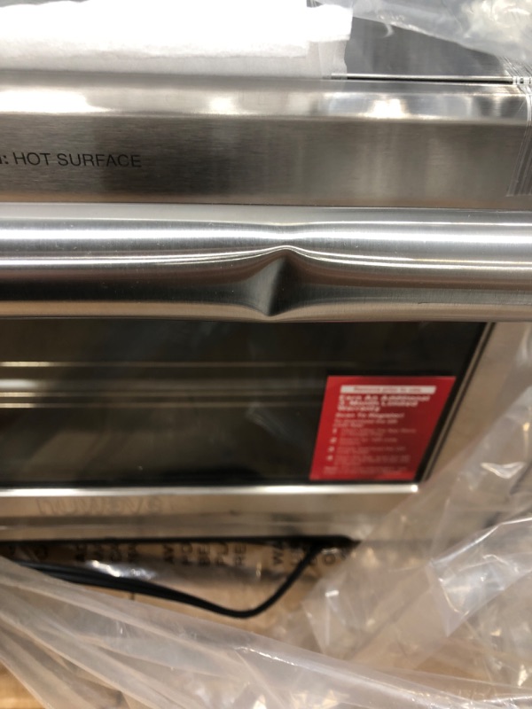 Photo 2 of *** MINOR DENT*** POWERS ON** NUWAVE Bravo Air Fryer Toaster Smart Oven, 12-in-1 Countertop Convection, 30-QT XL Capacity, 50°-500°F Temperature Controls, Top and Bottom Heater Adjustments 0%-100%, Brushed Stainless Steel Look