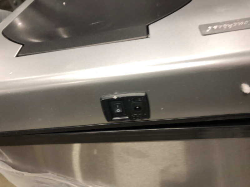 Photo 5 of *** MINOR DENT*** MISSING CHARGING CORD*** 16 Gal. Dual-Compartment Stainless Steel Touchless Trash Can and Recycling Bin (8 Gal each)