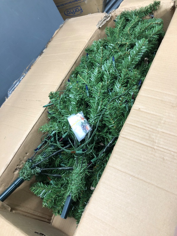 Photo 2 of ***USED*** SOME LIGHTS DONT LIGHT UP*** National Tree Company Artificial Pre-Lit Slim Christmas Tree, Green, Kingswood Fir, Multicolor Lights, Includes Stand, 7 Feet 7 ft